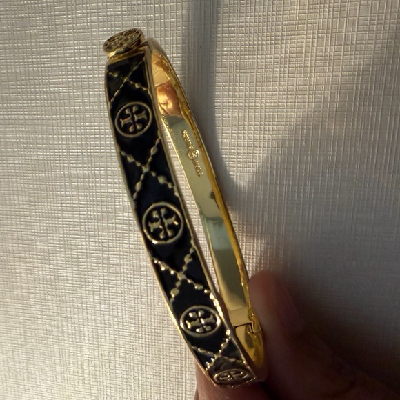 Tory Burch Gold and Black Bangle Bracelet - Picture 3 of 3